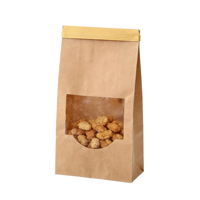 Sacs en papier kraft écologiques recyclables imprimés sur mesure pour les petits en-cas, le petit-déjeuner, la promotion à emporter, l'emballage des supermarchés