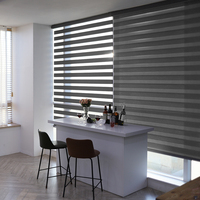 Persianas Zebra Coreanas Colección Loah, Cortinas Verticales Automáticas Motorizadas Personalizadas para Día y Noche, Cortinas Modernas Integradas para Ventanas