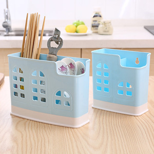 Plastic PP Double Compartment Cutlery Holder With Drainage For Kitchen Storage - Product Image 3