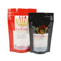 Pochette refermable holographique personnalisée avec fenêtre transparente pour l'emballage de riz, de snacks et d'aliments