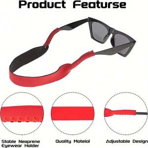 Sangle de maintien extensible en néoprène pour lunettes de soleil, personnalisable avec logo, pour lunettes flottantes - Product Image 6