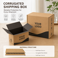 Boîte pliable à double paroi en carton ondulé, facile à assembler, logo personnalisé pour les articles ménagers, emballage en gros