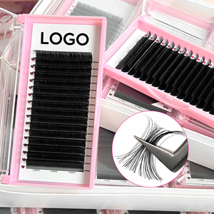 Extensions de cils en cachemire noir mat personnalisées, courbure <span class=keywords><strong>LU</strong></span>, plateaux d'extensions de cils individuels pour volume - Product Image 5