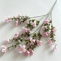 L-065 Vente en gros de bouquets de jasmin artificiels faits à la main en soie, longues tiges, fleurs artificielles blanches, arrangement pour mariage, Noël