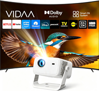 Proyector de Video para Cine en Casa Vidaa-TV System Oficial, 500ANSI Lúmenes, Nativo 1080P, Compatible con 4K, Mini Soporte, Pantalla Grande