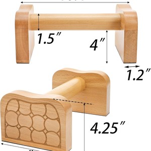 Barras de flexiones de madera de arce macizo, equipo de fitness para ejercicio en interiores, diseño duradero, uso unisex para adultos - Product Image 2