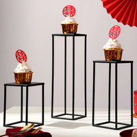 Support de présentation noir pour table de desserts de mariage et d'anniversaire, plateau de service pour pâtisseries et gâteaux, présentoir alimentaire pour événements et décorations