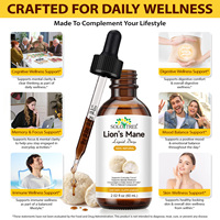 SOLOTREE Complément alimentaire pour la mémoire, la concentration et la clarté, extrait de champignon crinière de lion, teinture, soutien énergétique et immunitaire, gouttes liquides de crinière de lion
