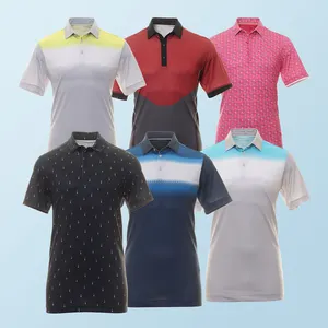 Design logotipo personalizado umidade wicking impressão digital malha atlética polo de golf homme camisa polo