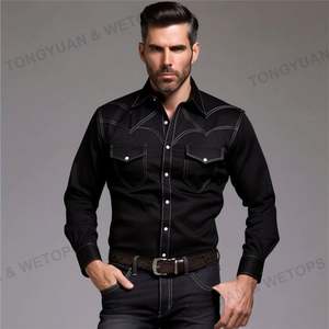Camicia da uomo taglie forti per uomo camicia da lavoro all'ingrosso camicia da uomo occidentale maniche lunghe da <span class=keywords><strong>Cowboy</strong></span> taglie forti camicie da lavoro da uomo - Product Image 6