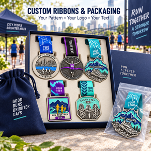 Medallas Personalizadas para Maratones y Carreras Urbanas, Carreras Virtuales, Desafíos de Trail y Eventos en Equipo con Cintas Personalizadas - Product Image 2