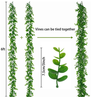 Plante Artificielle Verte Suspendue en Plastique, Décoration Écologique Réaliste, Grande Guirlande d'Eucalyptus de 1,80 m pour Arche de Mariage