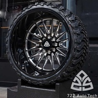 722Auto Jantes forgées robustes à 8 trous 20-24 pouces 8x165.1 8x170 8x180 Concaves profondes Noir brillant pour Ford F-250 F-350 Ram 2500