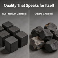 Charbon de coco carré coupé en briquettes, sans fumée, sans odeur, pour encens et chicha