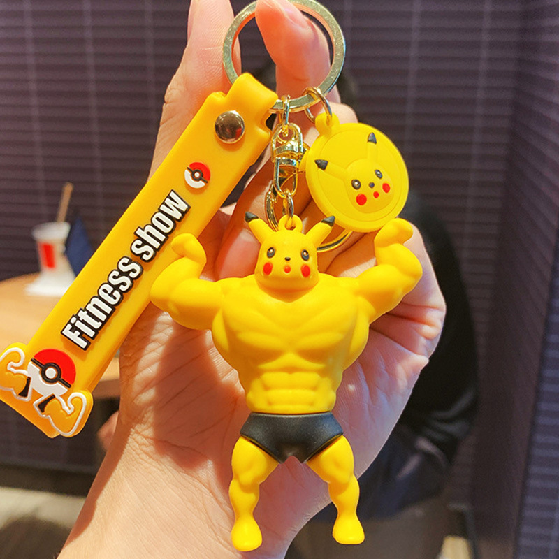 卸売日本アニメPVCマッスルピカチュウキーホルダーサイダック