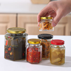 Tarro de Vidrio Hexagonal <span class=keywords><strong>para</strong></span> Salsas, Miel y Encurtidos con Tapa Metálica, Precio de Fábrica Económico, 45ml, 60ml, 85ml, 100ml, 180ml, 280ml, 380ml, 500ml, 730ml - Product Image 3