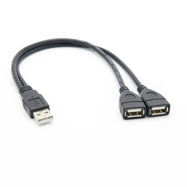 Computer 2-in-1 USB-C Male to USB-A Female Splitter Cable with Pure Copper Conductors PVC Jacket