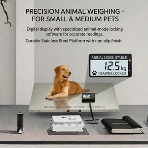 เครื่องชั่งดิจิตอลแบบตั้งพื้น <span class=keywords><strong>500</strong></span> กก. สแตนเลส หน้าจอ LCD ความแม่นยำ 0.1 กก. สำหรับสุนัข แมว คลินิกสัตวแพทย์ ร้านกรูมมิ่ง OEM - Product Image 3