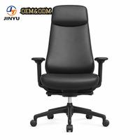 Chaise de bureau ergonomique moderne à dossier haut noire avec accoudoirs réglables 4D et châssis inclinable à détection de poids