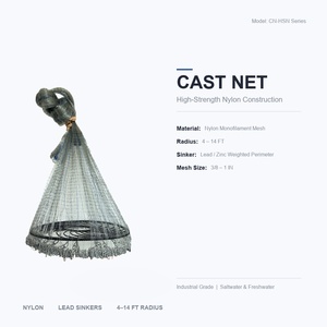 Red de Pesca de Monofilamento de Nailon de Alta Resistencia, Red de Lanzamiento Manual con Plomos <span class=keywords><strong>para</strong></span> Agua Salada y Dulce, Fácil de Lanzar - Product Image 1