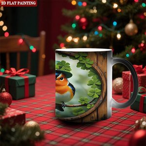 Standard Size Sublimation <b>Ceramic</b> <b>Mug</b> 11oz Frosted Black Heat Sensitive Magic Coffee Cup - Product Image 2