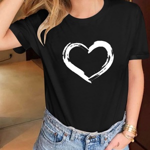 Camisetas Casuales Transpirables de Manga Corta con Cuello Redondo y Logotipo Estampado, 170 Gsm, 100% Algodón Tejido, para Mujer, Venta al Por Mayor, Personalizadas - Product Image 5