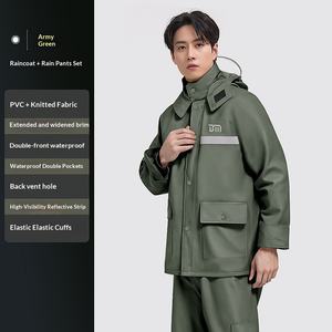 Ensemble imperméable pour <span class=keywords><strong>moto</strong></span>, <span class=keywords><strong>pantalon</strong></span> de <span class=keywords><strong>pluie</strong></span> pour homme, vêtements de <span class=keywords><strong>moto</strong></span> pour adulte, ensemble deux pièces, imperméable intégral, tissu en PVC épaissi, tricoté, randonnée - Product Image 6