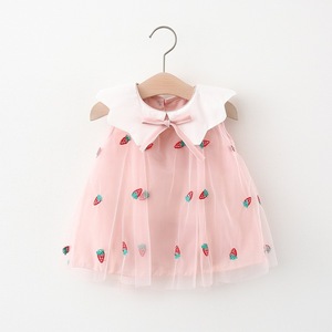 Vestidos de Princesa de Gasa sin Mangas con Encaje y Diseño Bordado para Bebés Niñas, Estilo Coreano, Transpirables y Lavables, Venta al por Mayor para Verano - Product Image 1