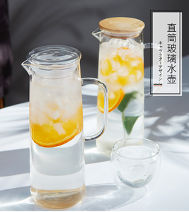 Haute Borosilicate Pichet D'eau En Verre/<span class=keywords><strong>Carafe</strong></span>/<span class=keywords><strong>Cruche</strong></span> et Couvercle En Bambou - Product Image 4