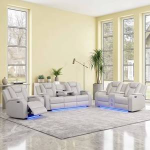 Electric recliner <b>sofa</b> set suitable for home theaters hotels villas LED L <b>Living</b> <b>Room</b> <b>Sofa</b> - Product Image 2