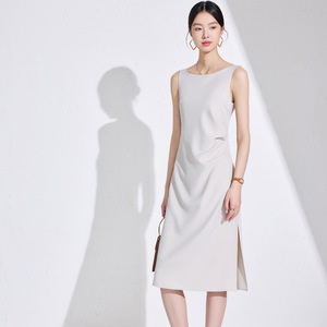 Career Dress Sleeveless Off The Shoulder Natural Waistline City Commuting Zipper Feature Comfortable - Product Image 4