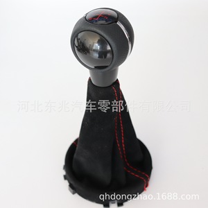 Bmw Mini Gear <b>Shift</b> <b>Knob</b> Dz04 Q11 K8 Black Leather With Red Stitching For Manual Transmission - Product Image 2