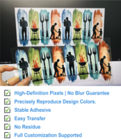 Transferts de sublimation personnalisés en verre bouteille DFT UV avec matériau PET de conception privée pour les transferts de fabricant d'étiquettes de produits avec impression de logo