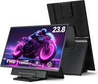 Moniteur portable grand format 23,8 pouces IPS 1080P FHD 100Hz, extension d'écran d'ordinateur portable USB-C, pour le bureau, les jeux, Windows, MAC, téléphone, Xbox, Switch