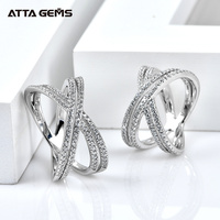Bague en argent Sterling 925, anneau croisé, pierre zircon cubique, doigts en forme de X, pour mariage de fiançailles