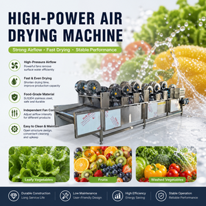 Essiccatore ad Alta Velocità per Verdura e Frutta, Deidratatore per Patate e Carote, Rimozione dell'Acqua Superficiale, Essiccatore a Flusso d'Aria per Lavorazione Alimentare - Product Image 1