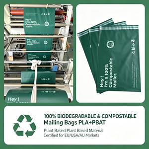 Bolsas de Envío Compostables Verdes de Proveedores Verificados, Bolsas de Poliéster Biodegradables para Ropa y Prendas, con Logotipo Personalizado Impreso - Product Image 1