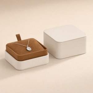 Zebopak White PU Leather Engagement <b>Ring</b> <b>Box</b> Set with Kraft Paper Jewelry Gift Bag Ribbon Handle Storage Case Supplier - Product Image 3