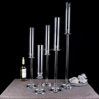Chandelier de mariage personnalisable sur pieds hauts, transparent, en métal et acrylique, résistant à la chaleur, durable, idéal pour la maison