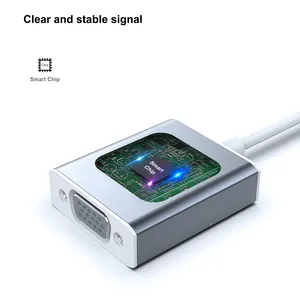 Customize USB C To VGA Adapter Thunderbolt 3/4 To VGA Adapter Aluminium Square Case