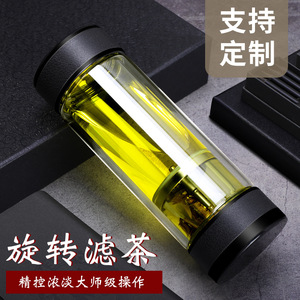 Translucent Beauty Double Wall Glass Tea Cup With Filter For Brewing Gift Use High Borosilicate Material - Product Image 4