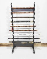 Support d'exposition d'épées à plusieurs niveaux pour sol WJU09, 6 à 12 niveaux, pour katana, arcs traditionnels, armes, artisanat en bois