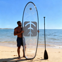 Planche à pagaie transparente de qualité supérieure, durable, en polycarbonate, planche SUP transparente comme du cristal, planche à pagaie debout