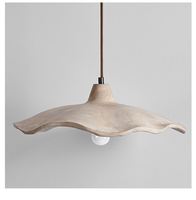 Lustre LED de style Wabi-Sabi, style japonais, crème, micro-ciment, acrylique, lampe d'art pour bar, télécommande pour chambre à coucher, petit-déjeuner, restaurant