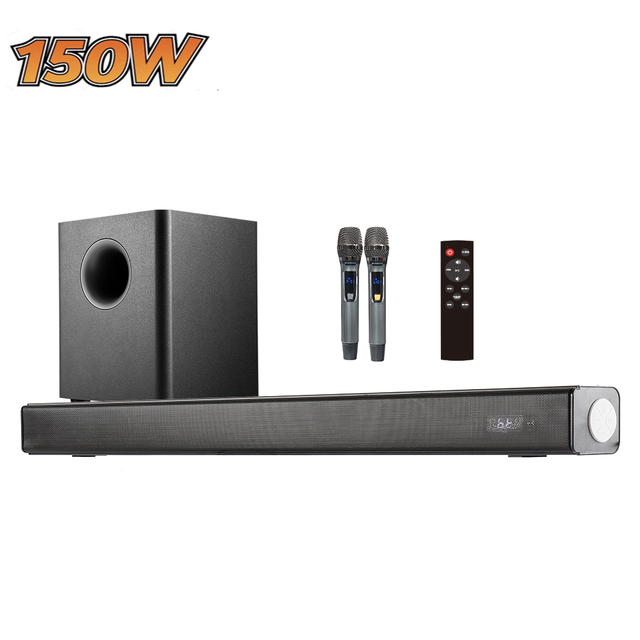 Samtronic Soundbar Tv Wireless Sound Bar Home Theater Surround Speaker System with Two Wireless Microphones