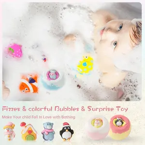 12-Pieces Essential Oils Bath Ball Fizzies Gentle On The Skin Christmas Gift Set Bath Bombs With Surprise Toys Inside