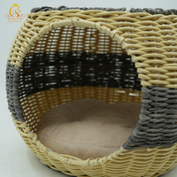 EUR Lit de luxe en plastique rotin fait main pour chiens, chiots et chats, rafraîchissant l'été, confortable, pour animaux de compagnie.