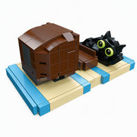 Ensemble de blocs de construction personnalisé 166 pièces LEO Meow Cat, support de téléphone, modèle animal 3D DIY, support mobile, briques MOC STEM, jouet, marque privée