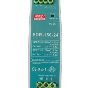 Alimentation à découpage sur <span class=keywords><strong>rail</strong></span> <span class=keywords><strong>DIN</strong></span> à sortie unique AC/<span class=keywords><strong>DC</strong></span> EDR-75W 120W 150W, <span class=keywords><strong>transformateur</strong></span> 24V <span class=keywords><strong>12V</strong></span> - Product Image 1