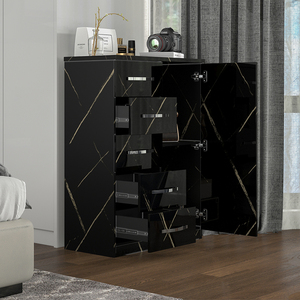 Hot Sale Italian Modern Chest <strong>of</strong> <strong>Drawer</strong> <strong>Cheap</strong> Chest <strong>of</strong> <strong>Drawers</strong> Gloss Black Chest <strong>of</strong> <strong>Drawers</strong> - Product Image 1